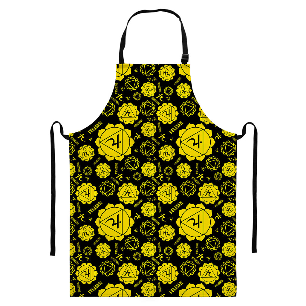 Manipura Chakra Pattern Print Bib Apron With Pocket