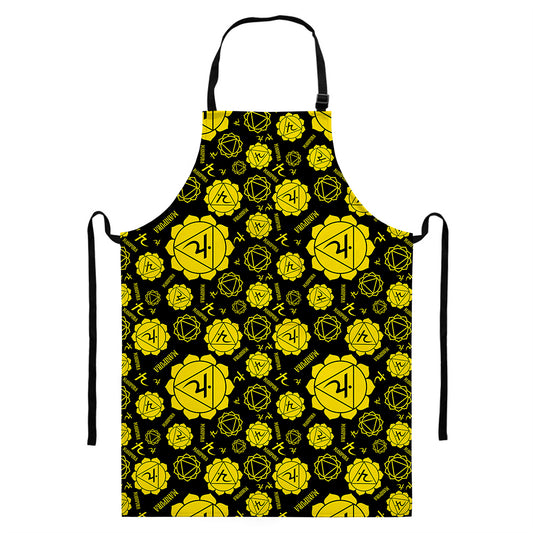 Manipura Chakra Pattern Print Bib Apron With Pocket