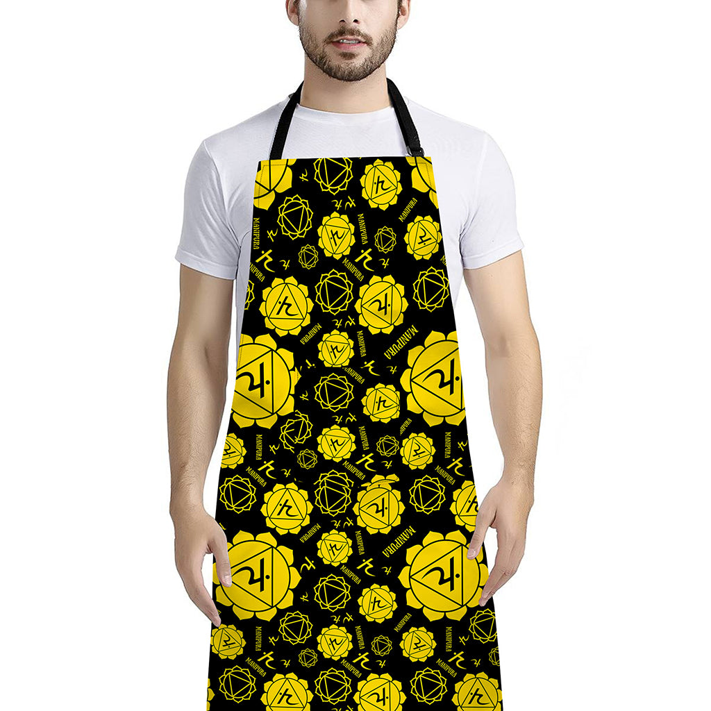 Manipura Chakra Pattern Print Bib Apron With Pocket