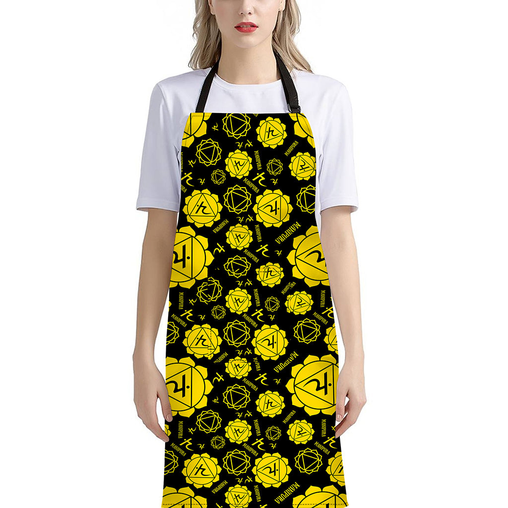 Manipura Chakra Pattern Print Bib Apron With Pocket