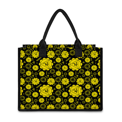 Manipura Chakra Pattern Print Canvas Tote Bag