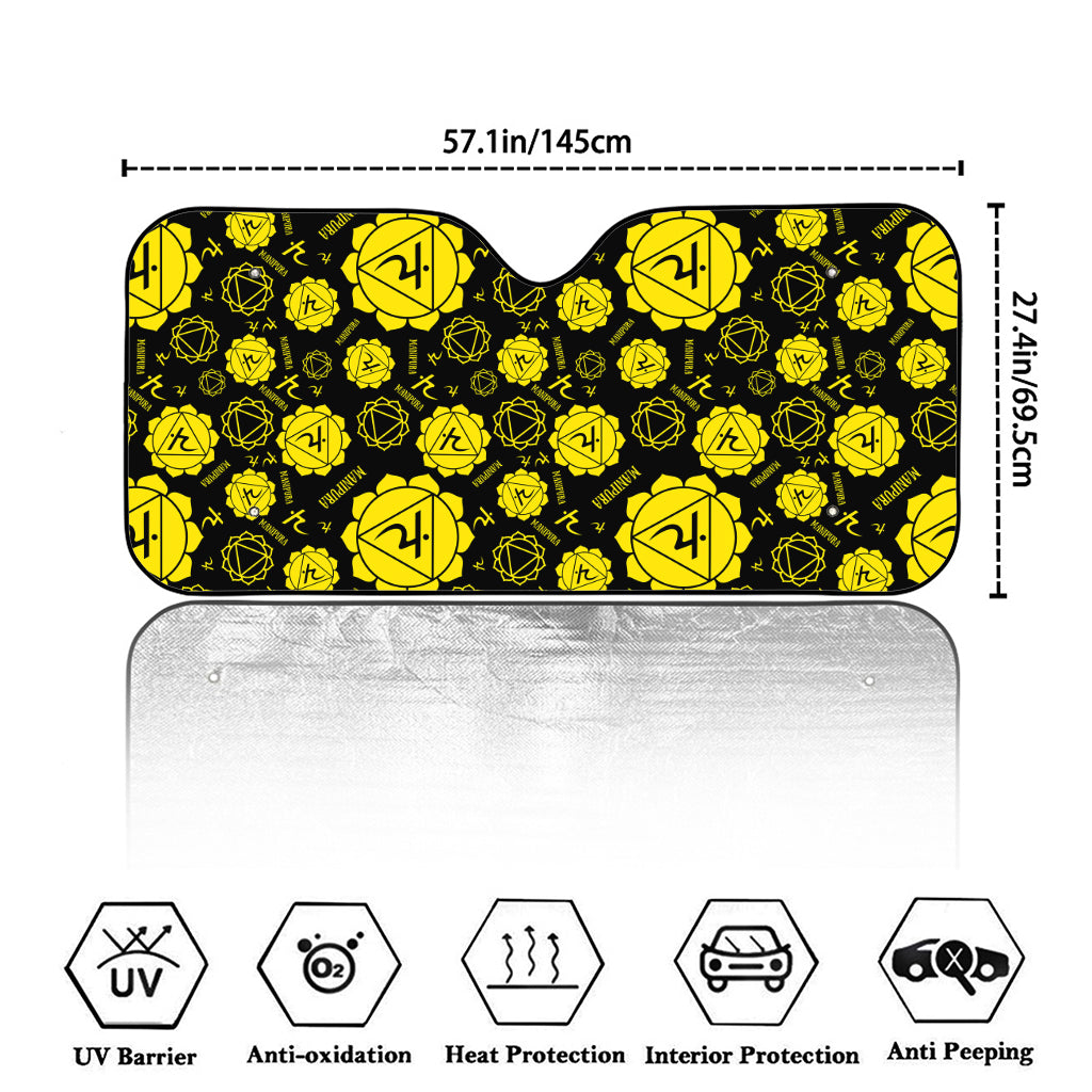 Manipura Chakra Pattern Print Car Windshield Sun Shade