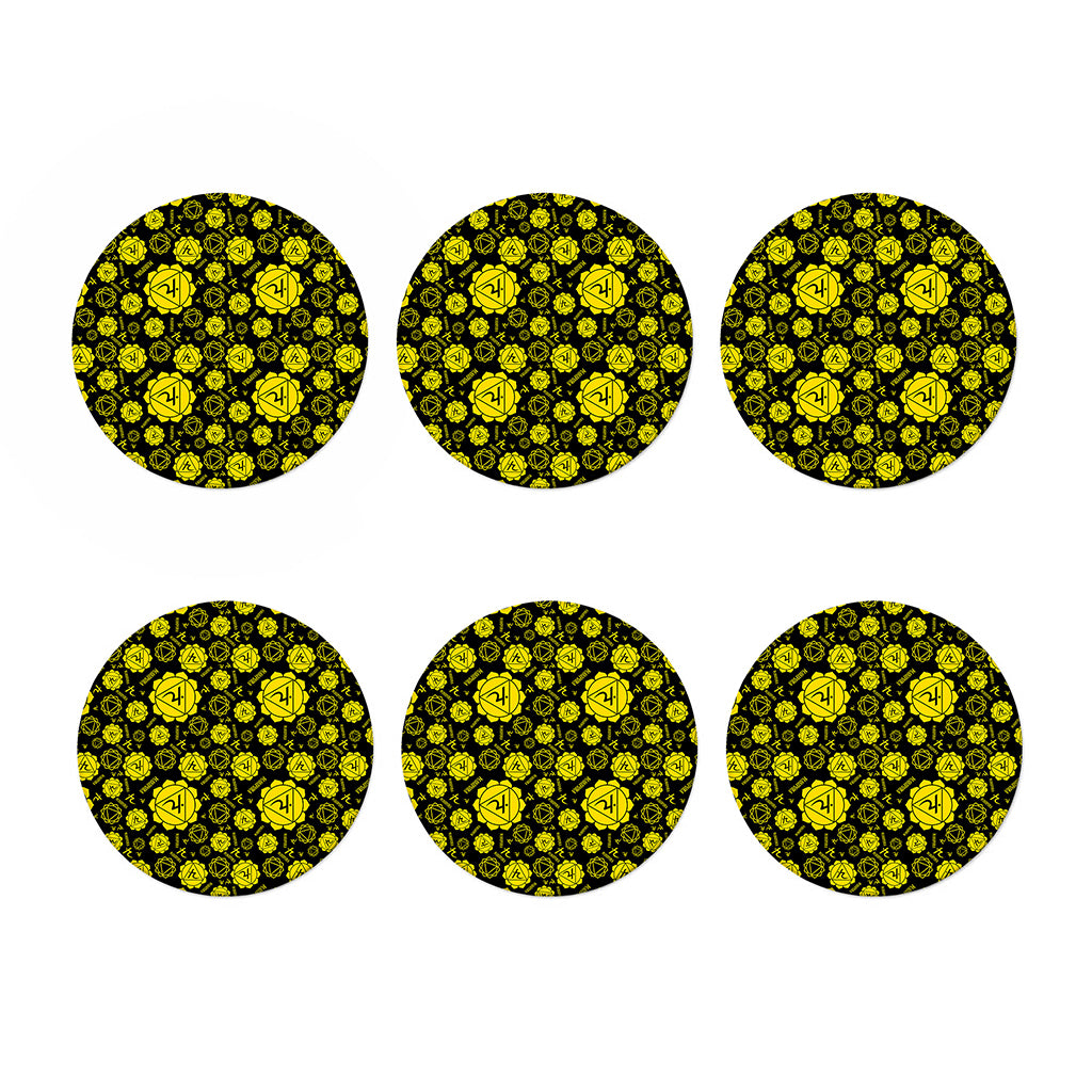 Manipura Chakra Pattern Print Coaster Set