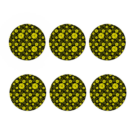 Manipura Chakra Pattern Print Coaster Set