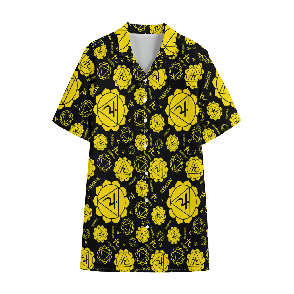 Manipura Chakra Pattern Print Cotton Hawaiian Shirt