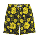 Manipura Chakra Pattern Print Cotton Shorts