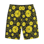 Manipura Chakra Pattern Print Cotton Shorts