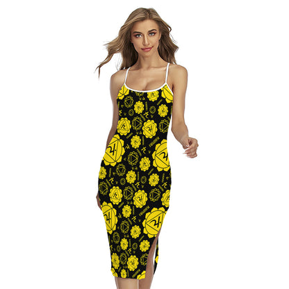 Manipura Chakra Pattern Print Cross Back Cami Dress