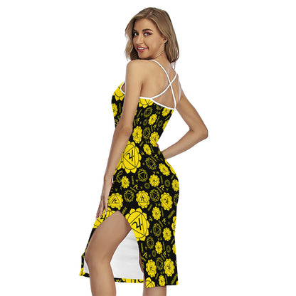 Manipura Chakra Pattern Print Cross Back Cami Dress