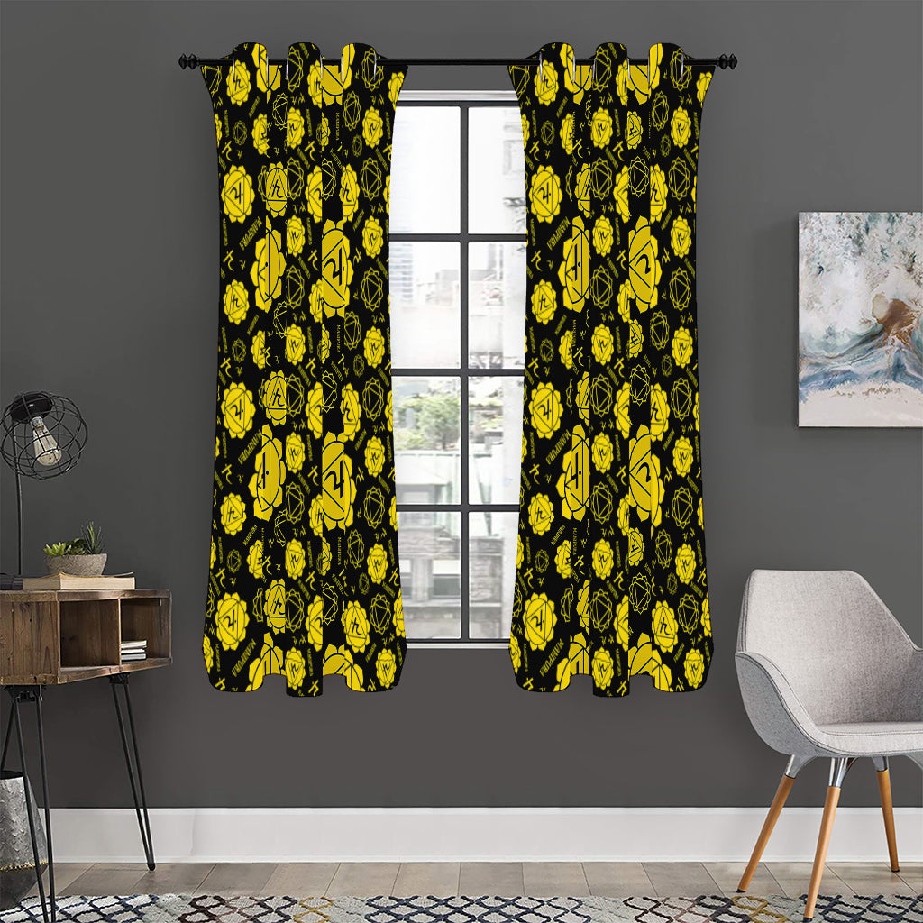 Manipura Chakra Pattern Print Curtain