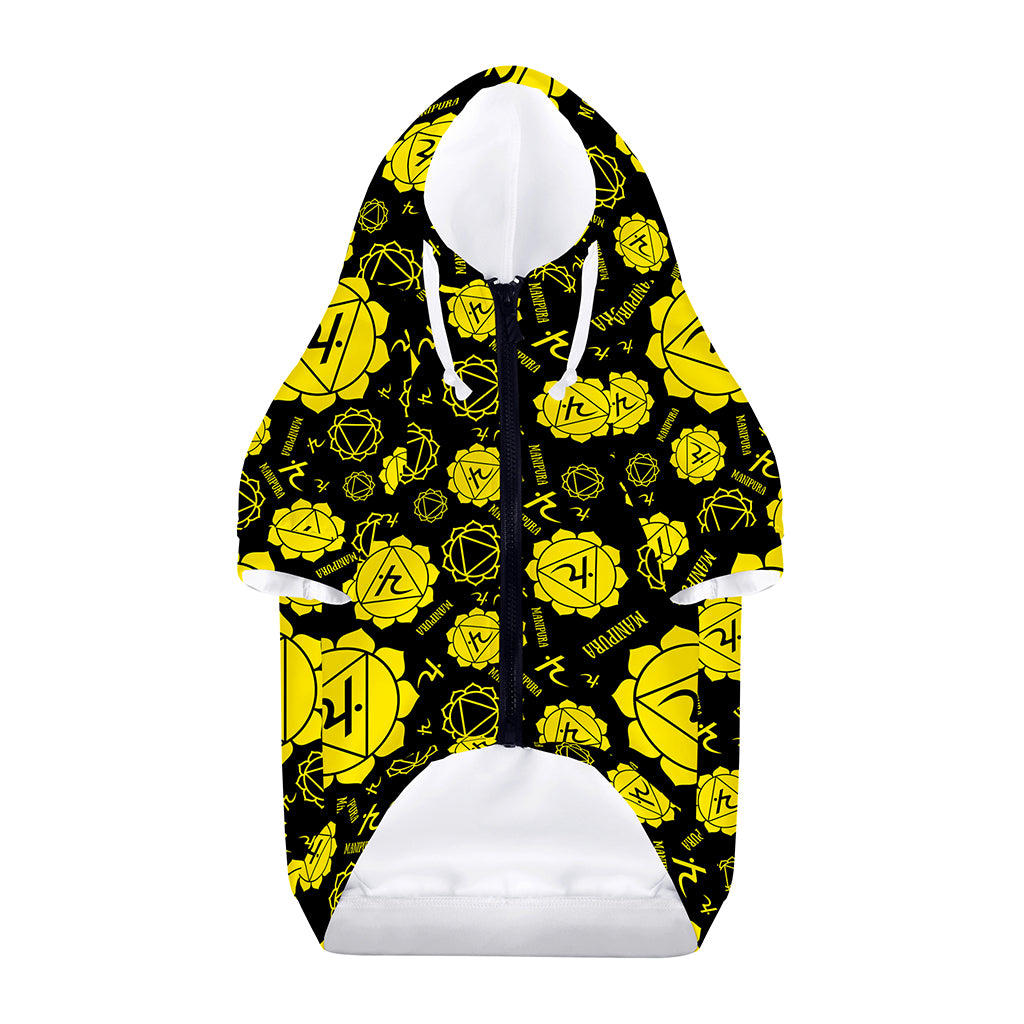 Manipura Chakra Pattern Print Dog Zip Up Hoodie