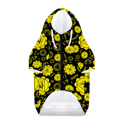 Manipura Chakra Pattern Print Dog Zip Up Hoodie