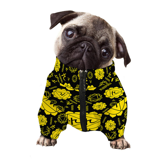 Manipura Chakra Pattern Print Dog Zip Up Jacket