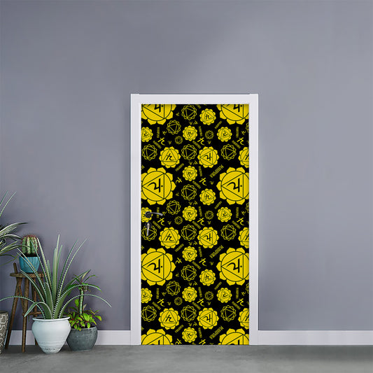 Manipura Chakra Pattern Print Door Sticker