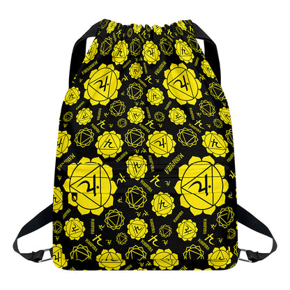 Manipura Chakra Pattern Print Drawstring Backpack