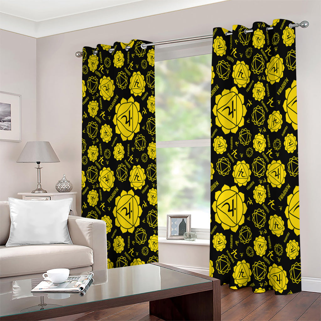 Manipura Chakra Pattern Print Extra Wide Grommet Curtains