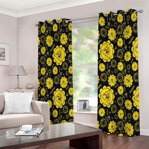 Manipura Chakra Pattern Print Extra Wide Grommet Curtains