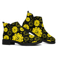 Manipura Chakra Pattern Print Flat Ankle Boots