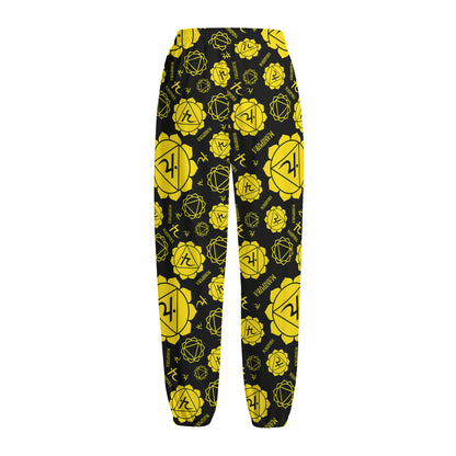 Manipura Chakra Pattern Print Fleece Lined Knit Pants
