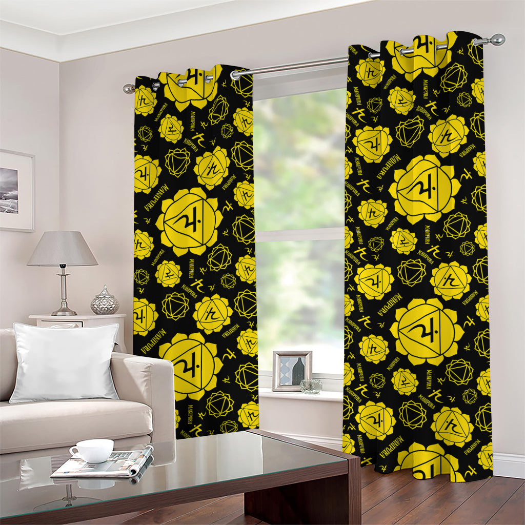 Manipura Chakra Pattern Print Grommet Curtains