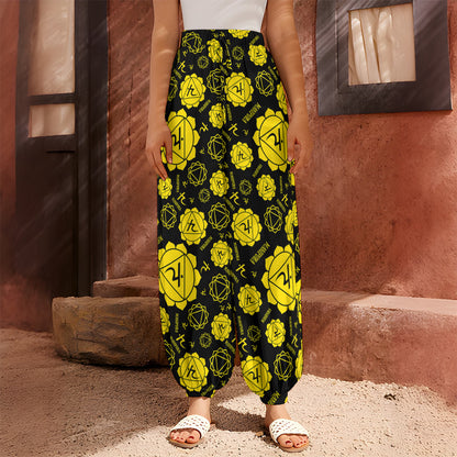 Manipura Chakra Pattern Print Harem Pants