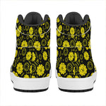 Manipura Chakra Pattern Print High Top Leather Sneakers