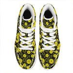 Manipura Chakra Pattern Print High Top Leather Sneakers