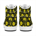 Manipura Chakra Pattern Print High Top Leather Sneakers