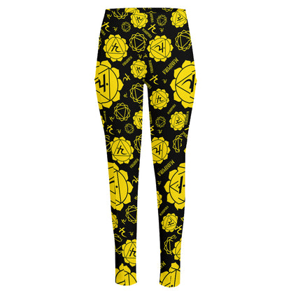 Manipura Chakra Pattern Print High-Waisted Pocket Leggings