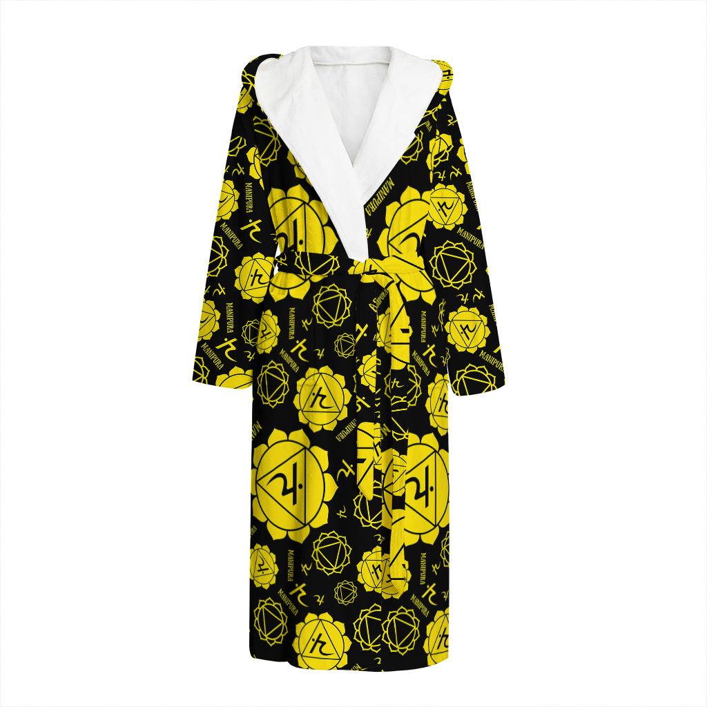 Manipura Chakra Pattern Print Hooded Bathrobe