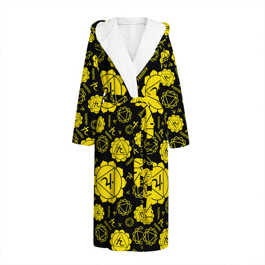 Manipura Chakra Pattern Print Hooded Bathrobe