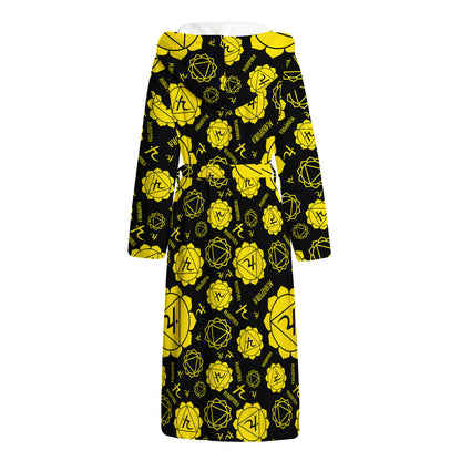 Manipura Chakra Pattern Print Hooded Bathrobe