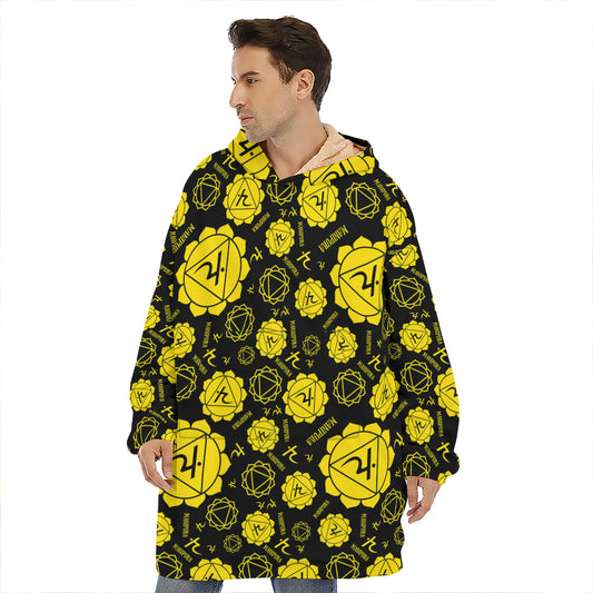 Manipura Chakra Pattern Print Hoodie Blanket