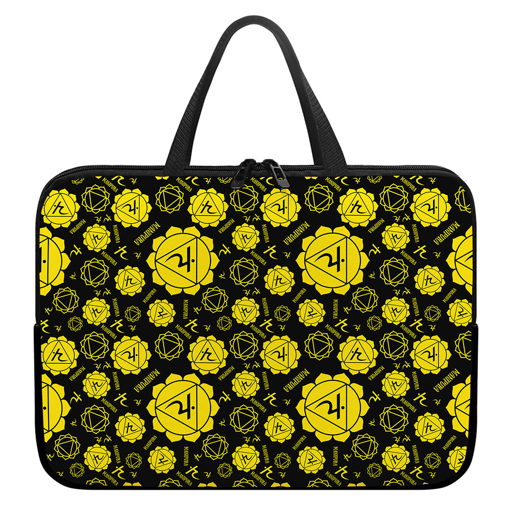 Manipura Chakra Pattern Print Laptop Sleeve With Handle