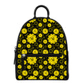 Manipura Chakra Pattern Print Leather Backpack