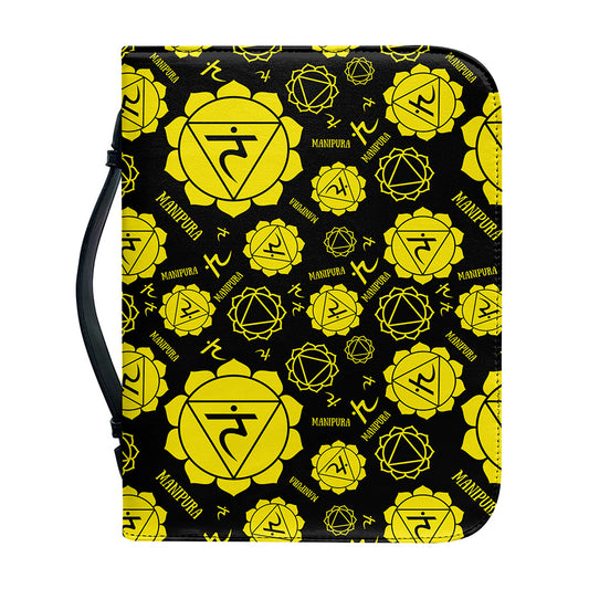 Manipura Chakra Pattern Print Leather Bible Cover