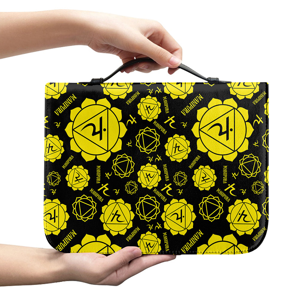 Manipura Chakra Pattern Print Leather Bible Cover