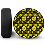Manipura Chakra Pattern Print Leather Spare Tire Cover