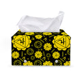 Manipura Chakra Pattern Print Leather Tissue Box Cover