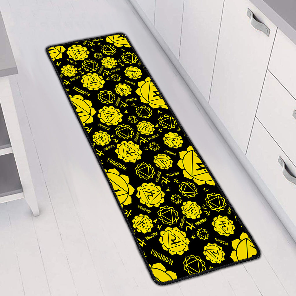 Manipura Chakra Pattern Print Long Kitchen Mat