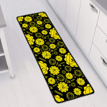 Manipura Chakra Pattern Print Long Kitchen Mat