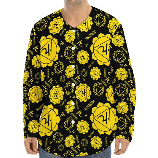 Manipura Chakra Pattern Print Long Sleeve Baseball Jersey