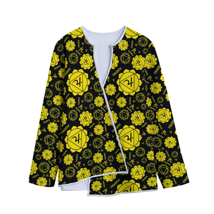 Manipura Chakra Pattern Print Long Sleeve Short Coat