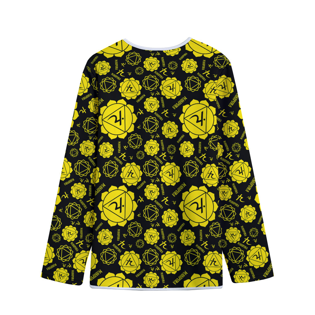 Manipura Chakra Pattern Print Long Sleeve Short Coat