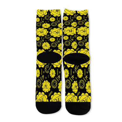 Manipura Chakra Pattern Print Long Socks