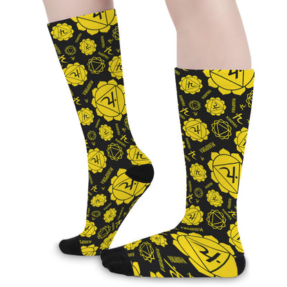 Manipura Chakra Pattern Print Long Socks