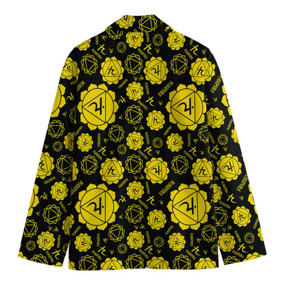 Manipura Chakra Pattern Print Men's Cotton Blazer