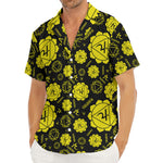 Manipura Chakra Pattern Print Men's Deep V-Neck Shirt