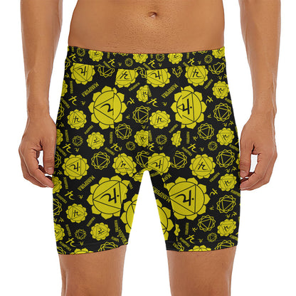 Manipura Chakra Pattern Print Men's Long Boxer Briefs