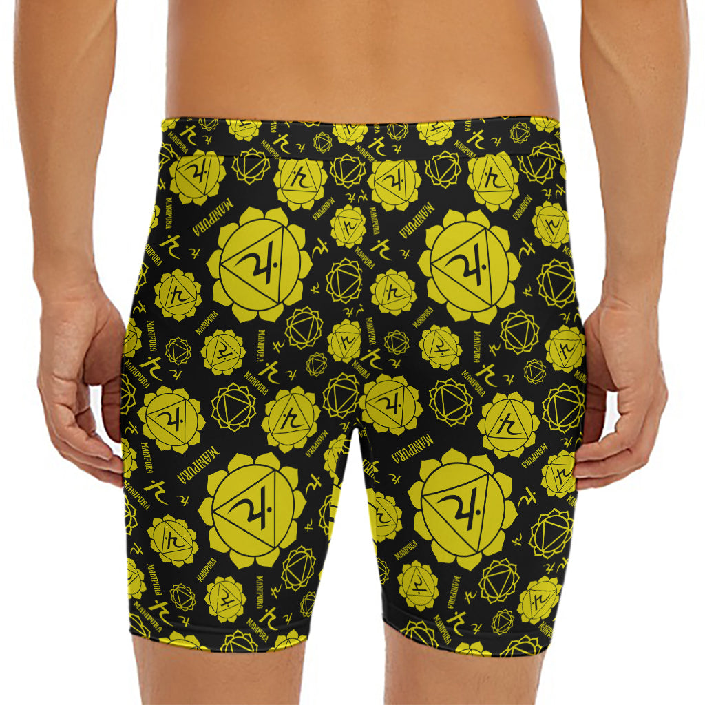 Manipura Chakra Pattern Print Men's Long Boxer Briefs